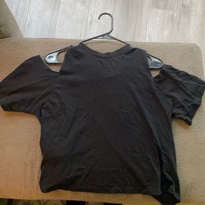 Oak and Fort - Black off the shoulder shirt